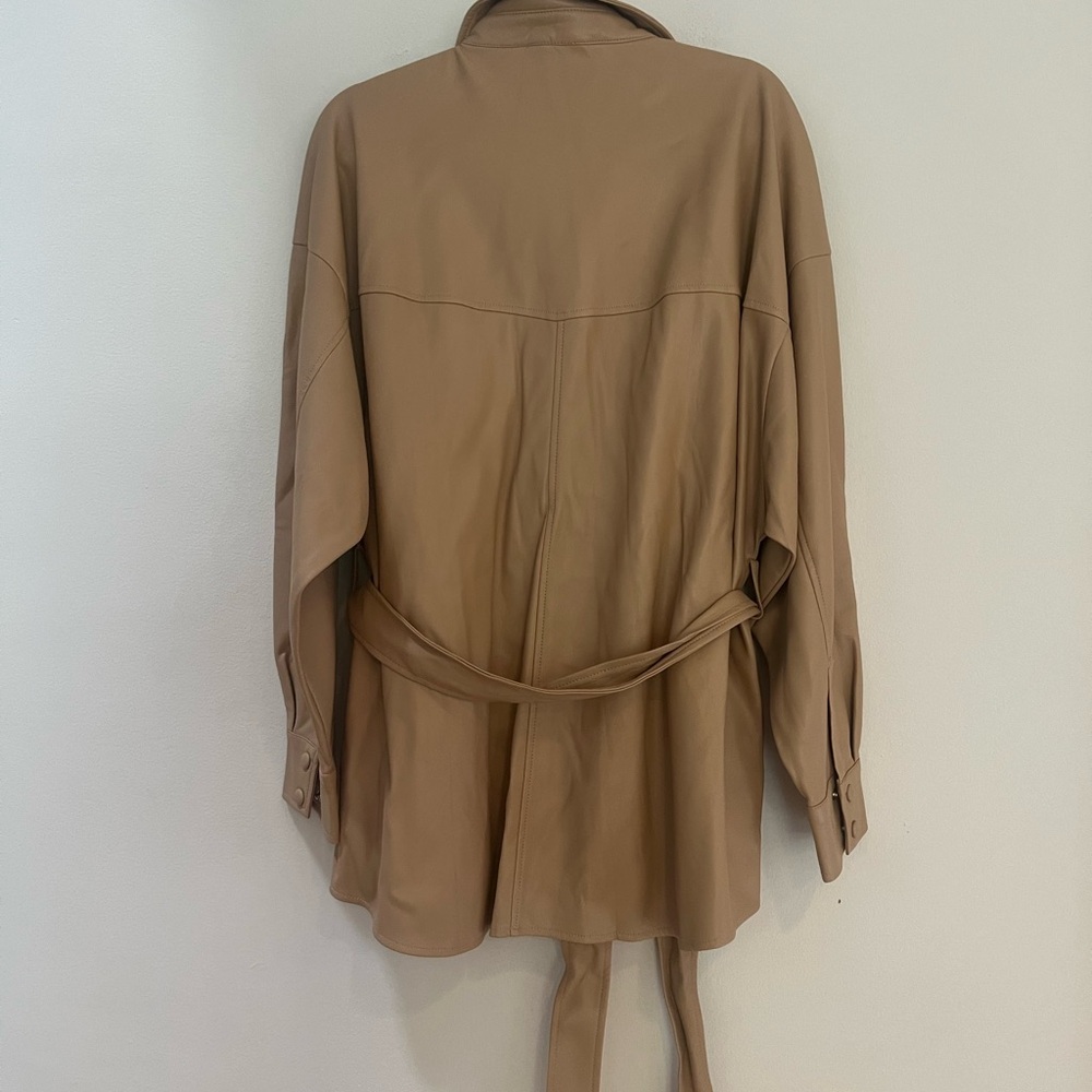 Mango woman’s leather shirt jacket coat - Picture 10 of 12